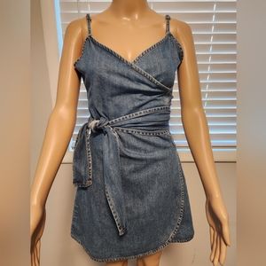 Denim wrap dress